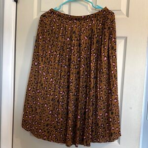 Leopard Print Skirt - Brown and Pink